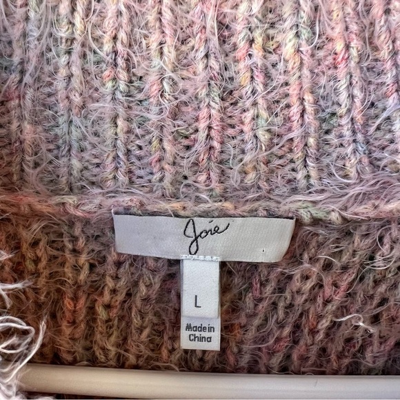 Joie Markita Alpaca Blend Mock Neck Fuzzy Pink Sky Sweater Size Large EUC - Picture 6 of 8